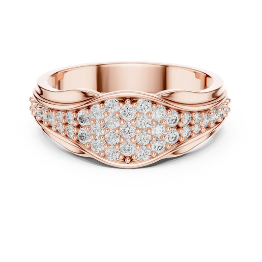 Pavé Crossover Moissanite Band in rose 925 sterling silver, view 4