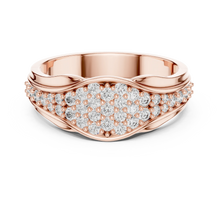 Pavé Crossover Moissanite Band in rose 925 sterling silver, view 4