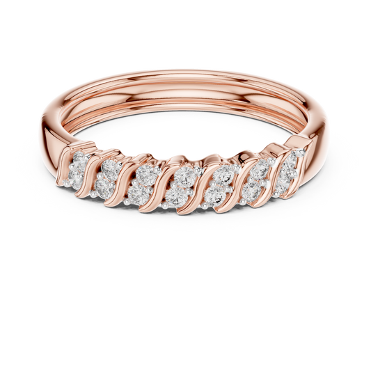 Twisted Link Moissanite Band in rose 925 sterling silver, view 4