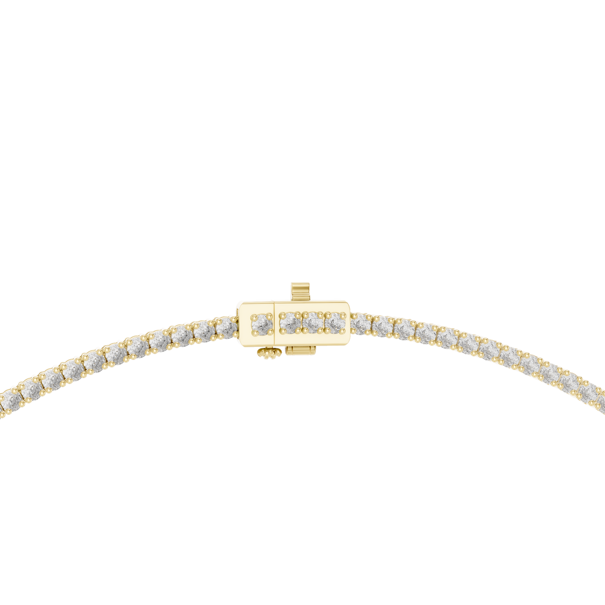 Round Tennis Necklace with Pear Drop in yellow 925 sterling silver, view 4