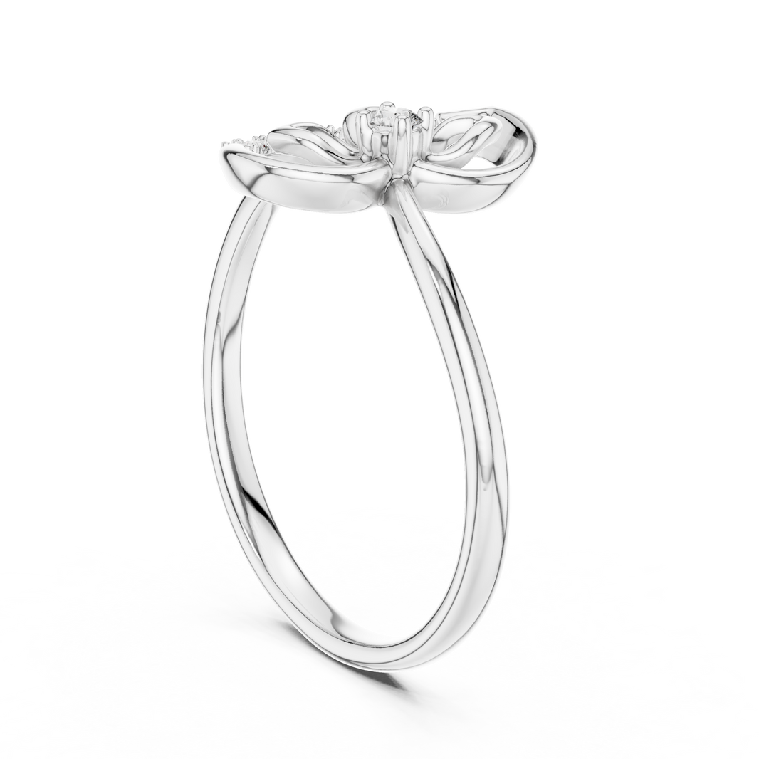 Paisley Swirl Moissanite Ring in white 925 sterling silver, view 1