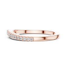 Round Moissanite Pavé Half Eternity Band in rose 925 sterling silver, view 3