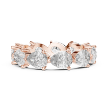 Pear Moissanite Eternity Band in rose 925 sterling silver, view 3
