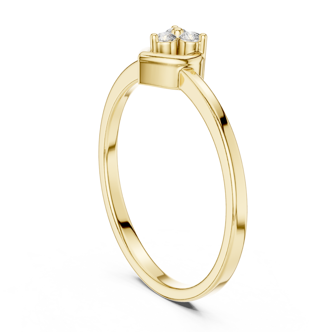 Open Heart Cluster Moissanite Ring in yellow 925 sterling silver, view 1