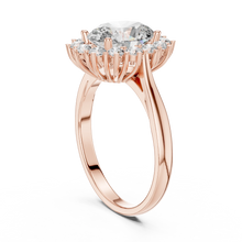 Oval Halo Moissanite Engagement Ring in rose 925 sterling silver, view 1