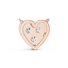 Heart Three Stone Moissanite Pendant in rose 925 sterling silver, view 4