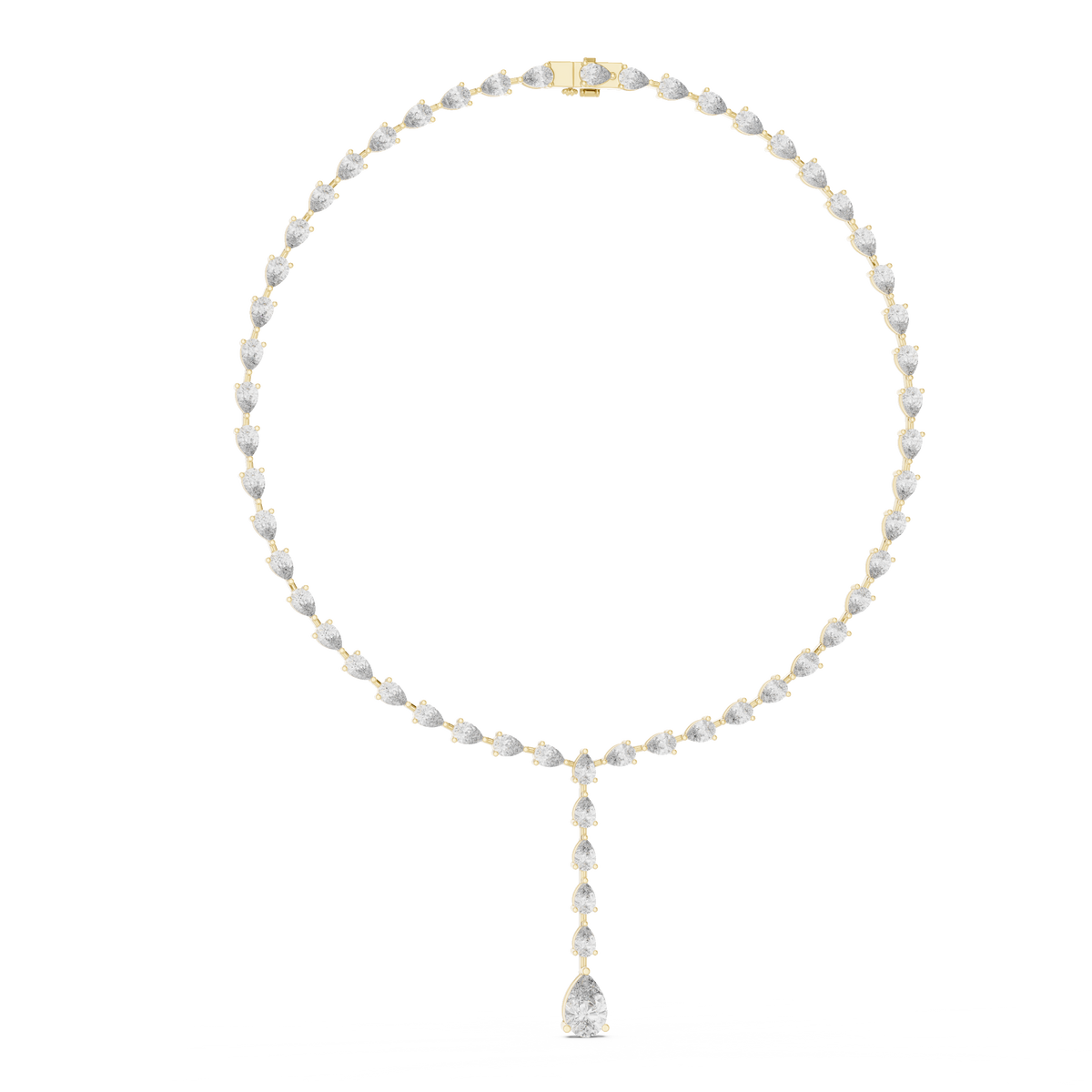 Pear Lariat Y Necklace in yellow 925 sterling silver, view 1