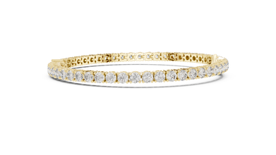 Pear Centre Round Moissanite Tennis Bracelet in yellow 925 sterling silver, view 4
