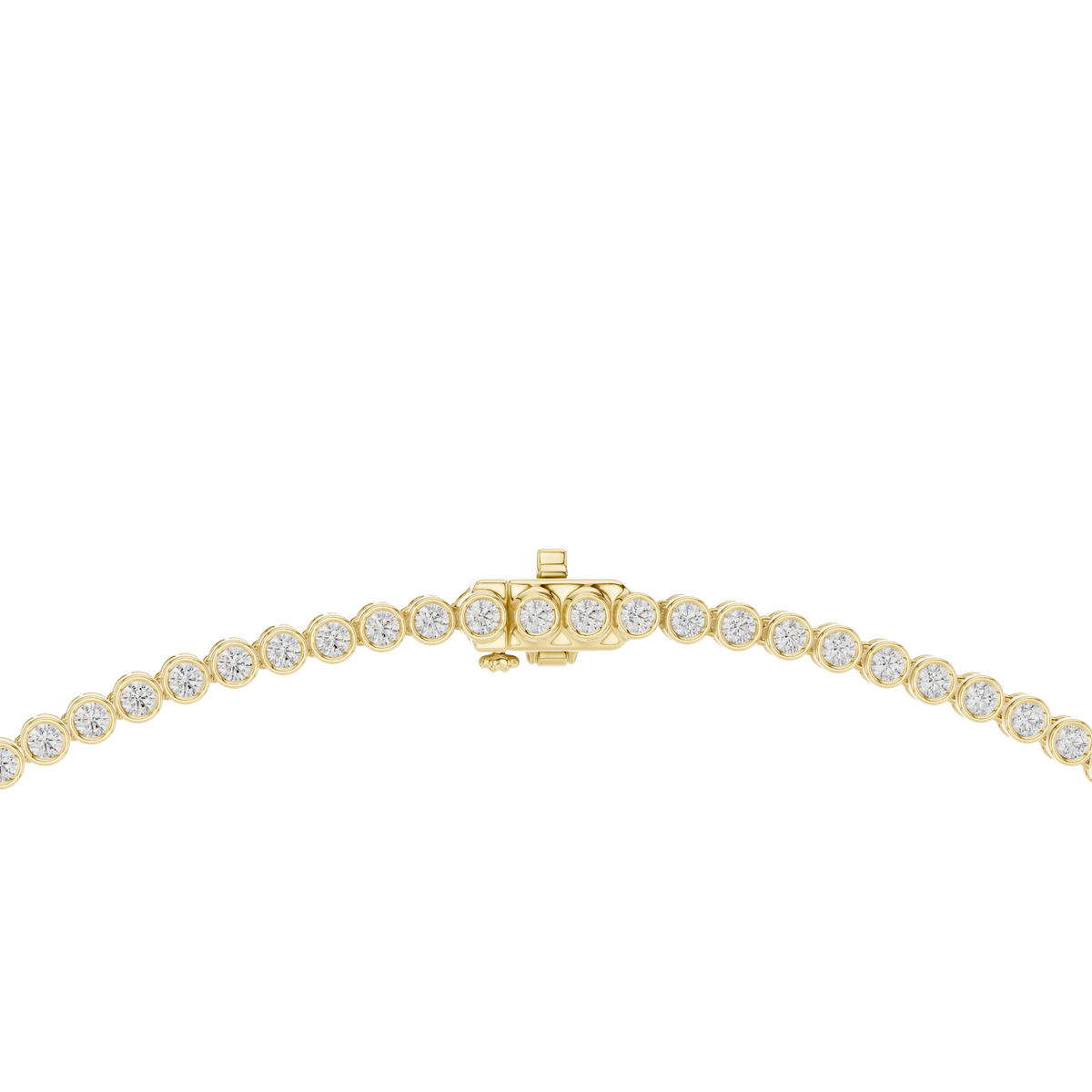 Graduated Bezel Round Necklace in yellow 925 sterling silver, view 4