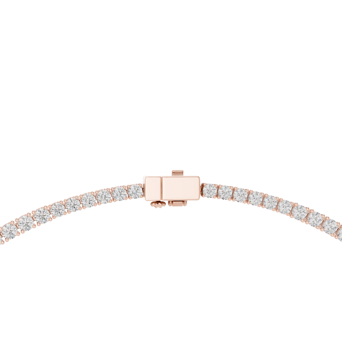 Graduated Round Tennis Necklace with Oval Centre in rose 925 sterling silver, view 4