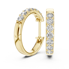 Moissanite huggie hoop earrings in yellow 925 sterling silver, view 1