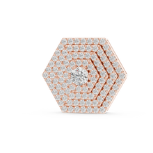 Pavé Hexagon Moissanite Pendant in rose 925 sterling silver, view 2