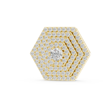 Pavé Hexagon Moissanite Pendant in yellow 925 sterling silver, view 2