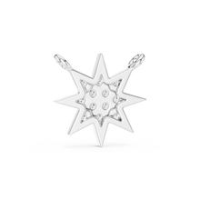 Starburst Pavé Moissanite Pendant in white 925 sterling silver, view 4
