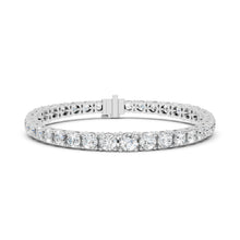 Graduated Round Moissanite Tennis Bracelet in white 925 sterling silver, view 1