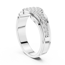 Pavé Crossover Moissanite Band in white 925 sterling silver, view 1
