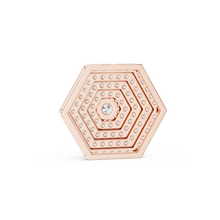 Pavé Hexagon Moissanite Pendant in rose 925 sterling silver, view 4