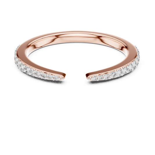 Open Cuff Pavé Moissanite Ring in rose 925 sterling silver, view 4