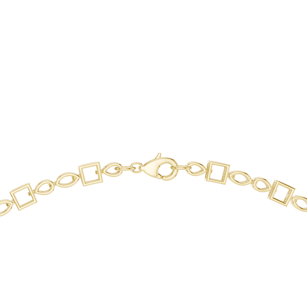 Pear Princess Marquise Cluster Collar Necklace in yellow 925 sterling silver, view 4