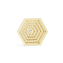 Pavé Hexagon Moissanite Pendant in yellow 925 sterling silver, view 4