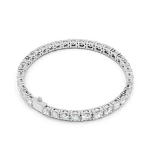 Graduated Round Moissanite Tennis Bracelet in white 925 sterling silver, view 3