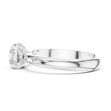 Round Solitaire Moissanite Ring with Bezel Accents in white 925 sterling silver, view 3
