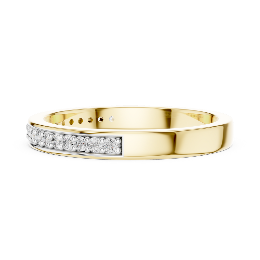 Pavé Moissanite Half Eternity Band in yellow 925 sterling silver, view 3