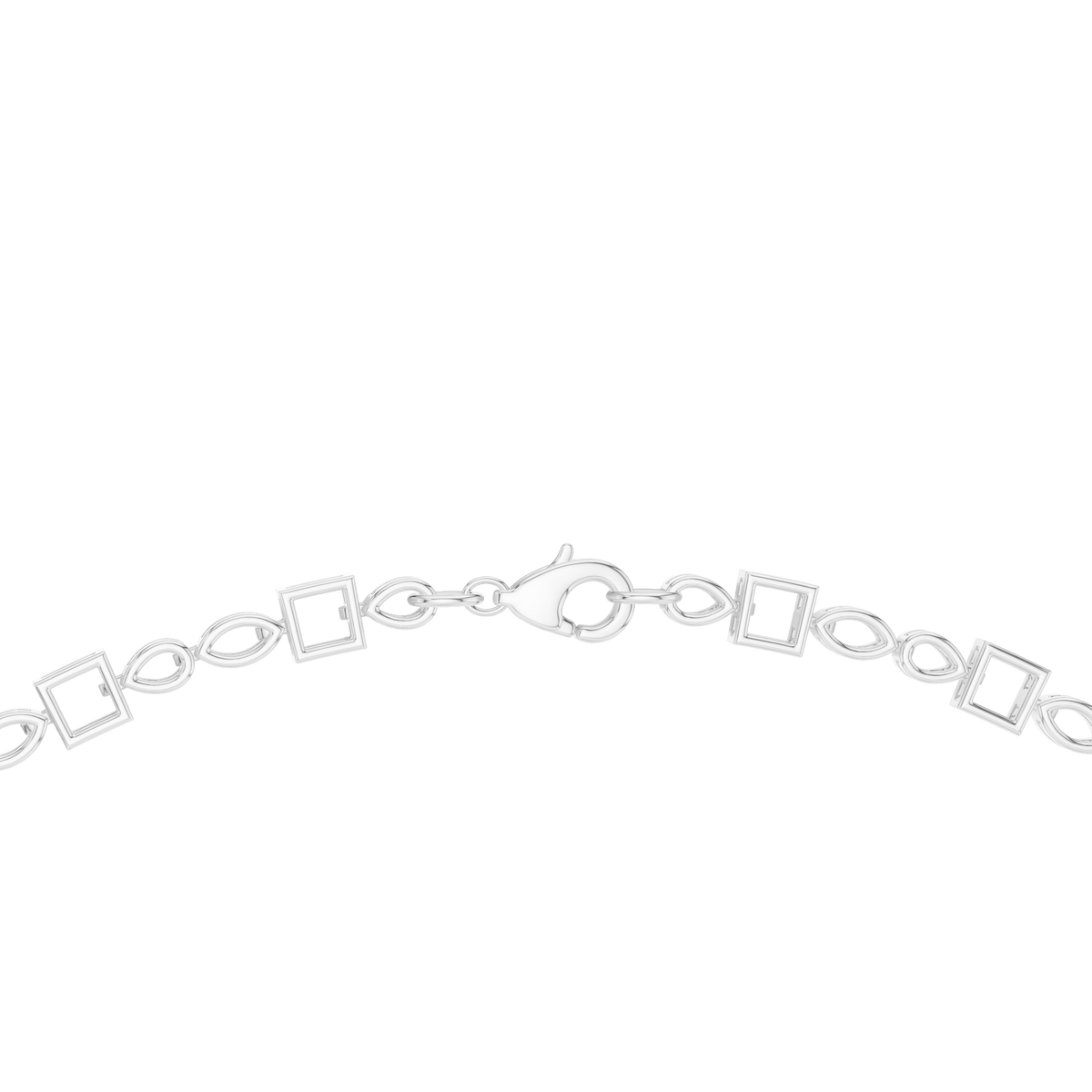 Pear Princess Marquise Cluster Collar Necklace in white 925 sterling silver, view 4