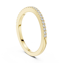 Round Moissanite Pavé Half Eternity Band in yellow 925 sterling silver, view 1