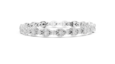 Marquise and Pear Moissanite Tennis Bracelet in white 925 sterling silver, view 4