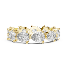 Pear Moissanite Eternity Band in yellow 925 sterling silver, view 3