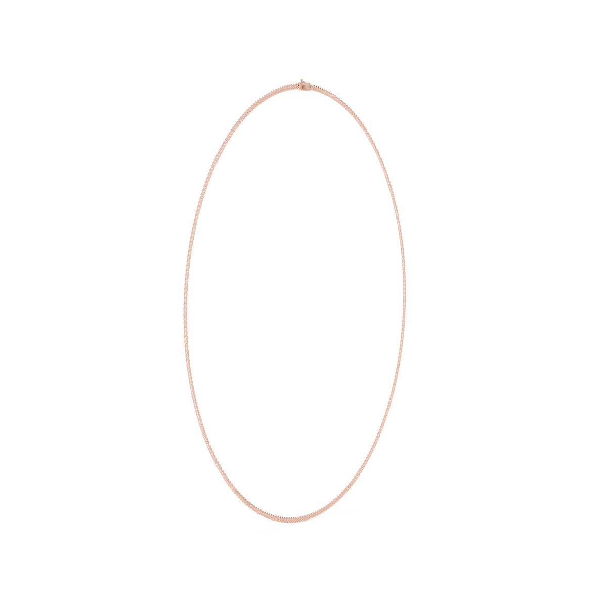 Curb Chain Necklace in rose 925 sterling silver, view 3