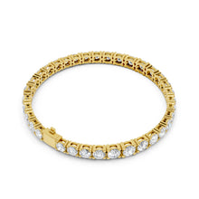 Graduated Round Moissanite Tennis Bracelet in yellow 925 sterling silver, view 3