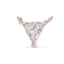 Trillion Moissanite Solitaire Pendant in rose 925 sterling silver, view 2