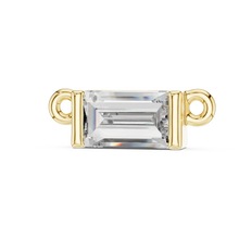 East-West Baguette Moissanite Bar Pendant in yellow 925 sterling silver, view 2
