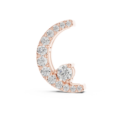 Pavé Crescent Moon Moissanite Pendant in rose 925 sterling silver, view 2