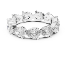Pear Moissanite Eternity Band in white 925 sterling silver, view 4