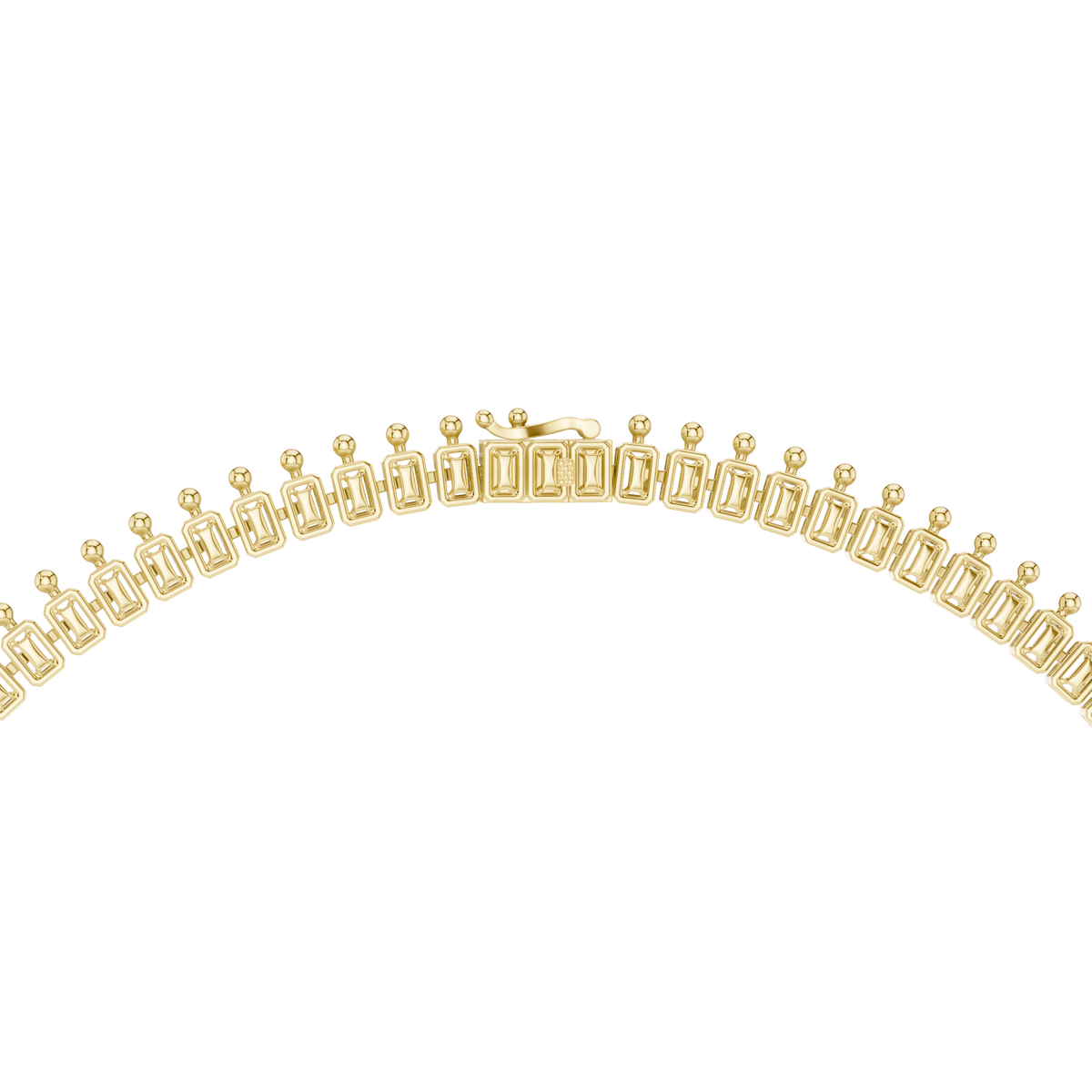 Statement Fringe Collar Necklace with Blue Centre Stone in yellow 925 sterling silver, view 4