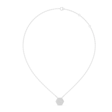 Pavé Hexagon Moissanite Pendant in white 925 sterling silver, view 1