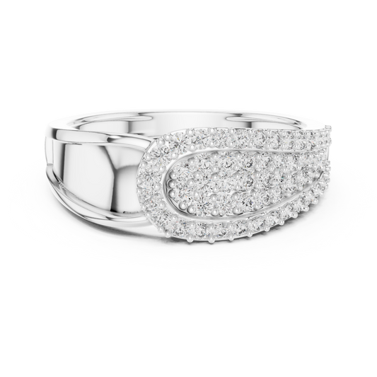 Crossover Teardrop Pavé Moissanite Ring in white 925 sterling silver, view 4