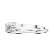 Five Stone Princess Cut Moissanite Band in white 925 sterling silver, view 3