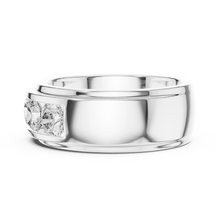 Five Stone Channel Set Moissanite Wide Band in white 925 sterling silver, view 3