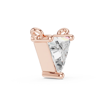 Trillion Moissanite Solitaire Pendant in rose 925 sterling silver, view 3