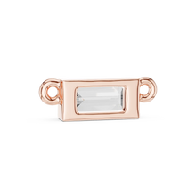 East-West Baguette Moissanite Bar Pendant in rose 925 sterling silver, view 4