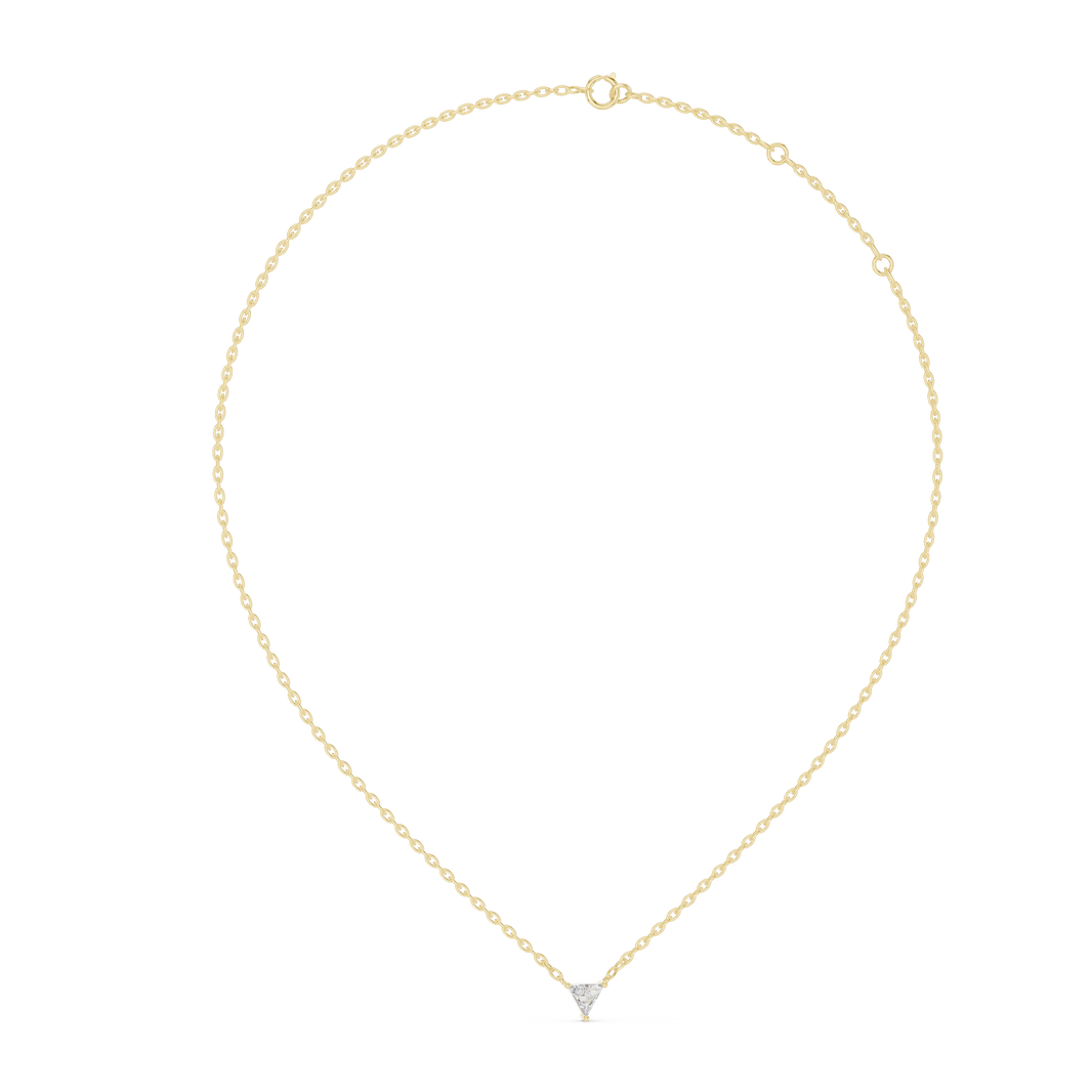Trillion Moissanite Solitaire Pendant in yellow 925 sterling silver, view 1