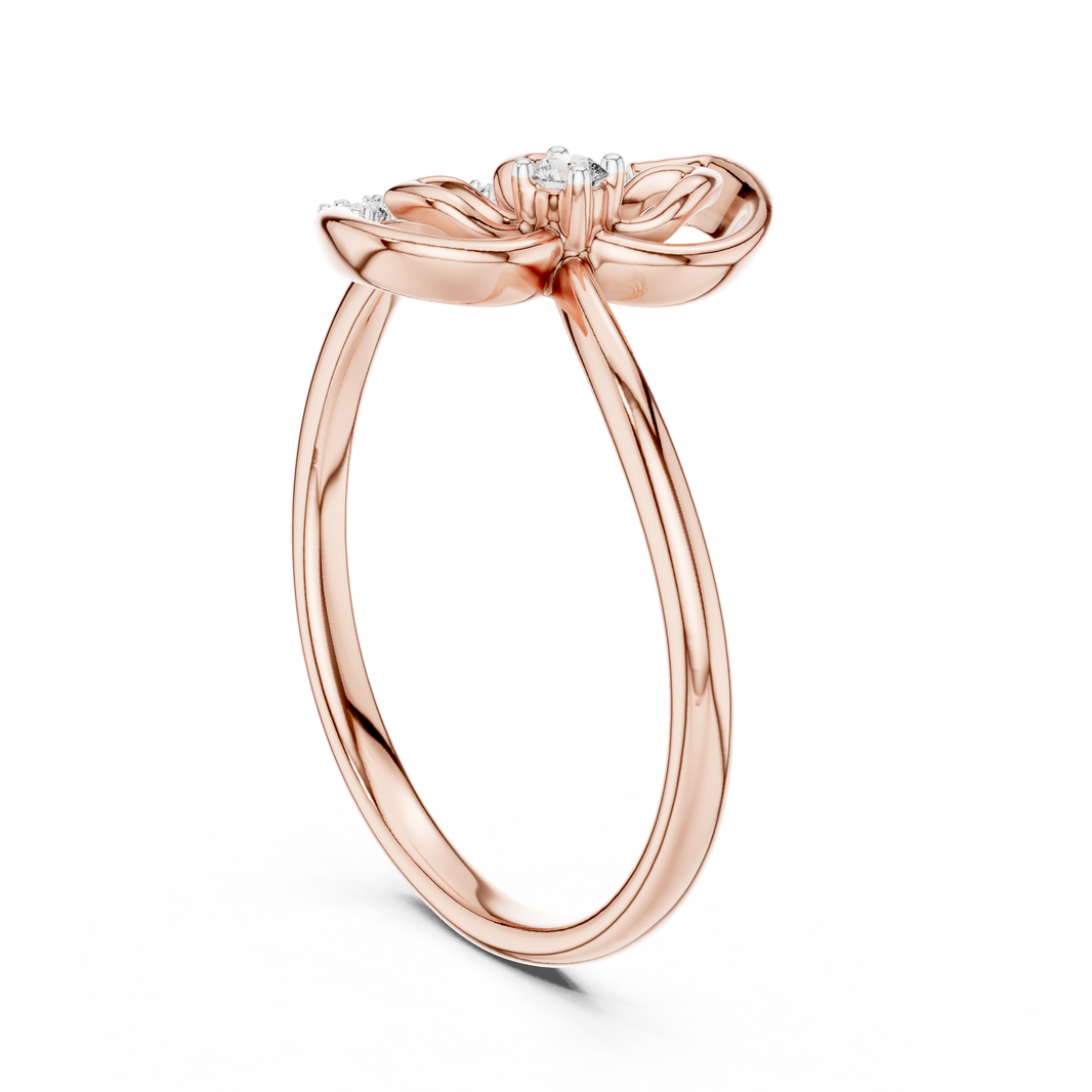 Paisley Swirl Moissanite Ring in rose 925 sterling silver, view 1