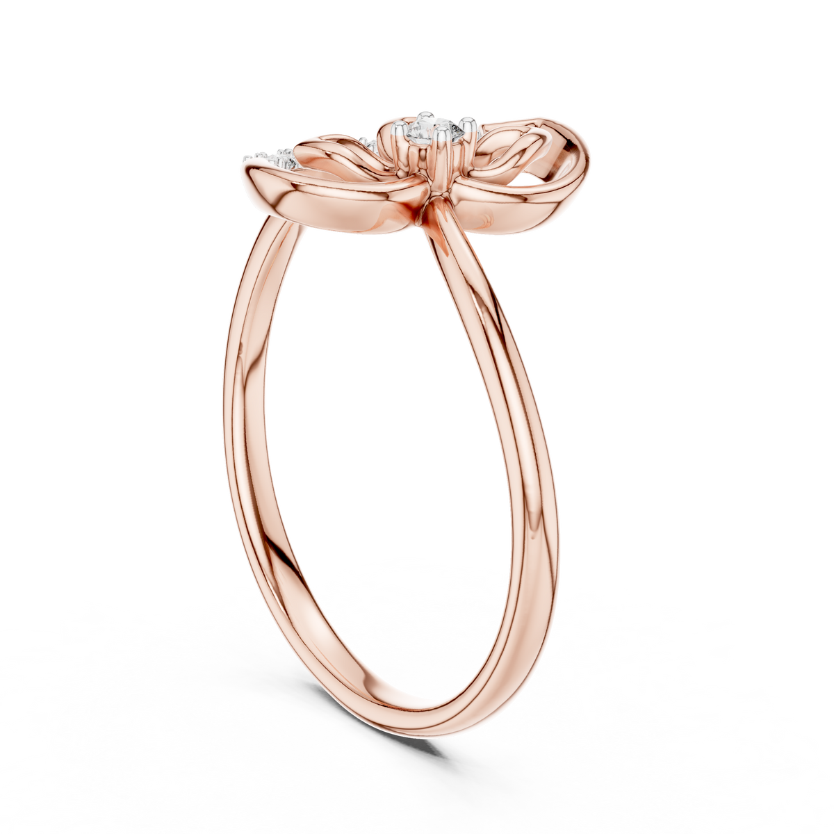Paisley Swirl Moissanite Ring in rose 925 sterling silver, view 1