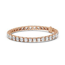 Graduated Round Moissanite Tennis Bracelet in rose 925 sterling silver, view 2