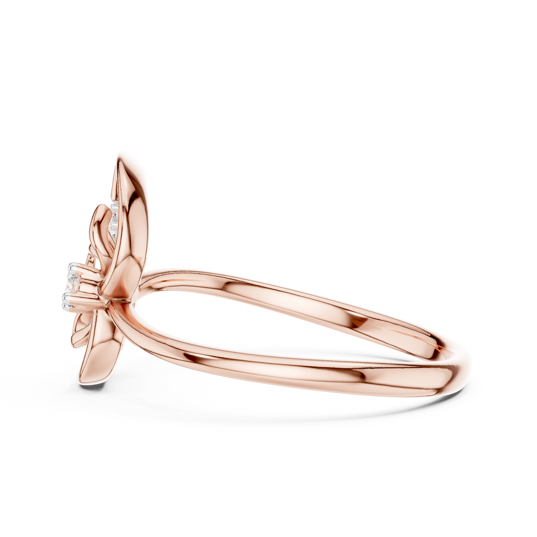 Paisley Swirl Moissanite Ring in rose 925 sterling silver, view 3