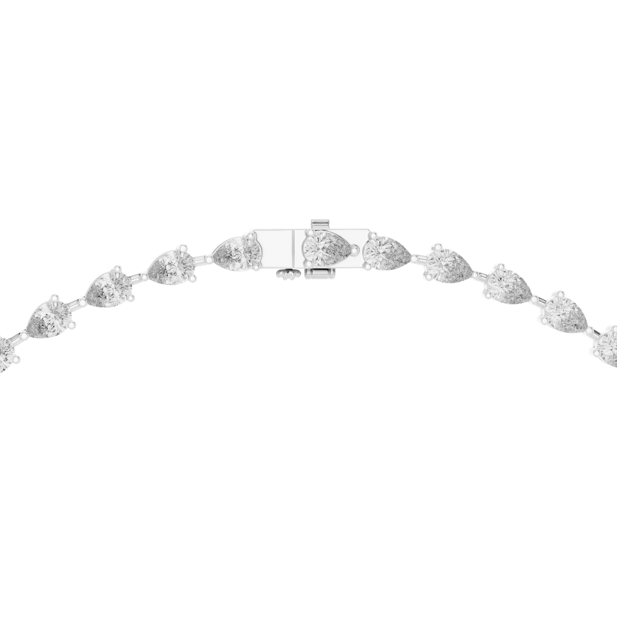 Pear Lariat Y Necklace in white 925 sterling silver, view 4